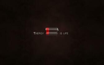 Energy Is Life Illustration Low Battery Quote Minimalism