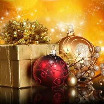 File Name Christmas Gifts And Globes iPad Wallpaper