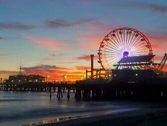 Sunset Pier California Santa Monica Wallpaper Allwallpaper In