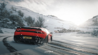 Lamborghini Huracan Drift In Snow Forza Horizon Resolution HD 4k Wallpaper