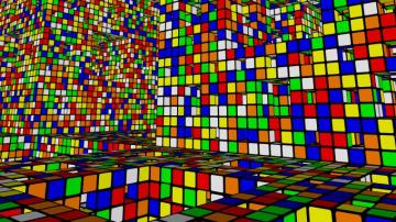 Digital Art Tiles Square Colorful Cube 3d Rubiks