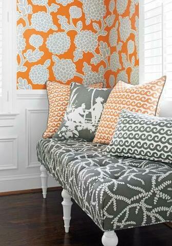 Rosa Dest Interiors Coordinating Wallpaper And Fabric