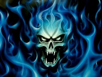 Blue Fire Skull Live Wallpaper