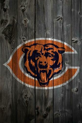 Chicago Bears Logo On Wood Background X iPhone