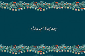 Christmas Wallpaper Ideas Cute Garland Teal
