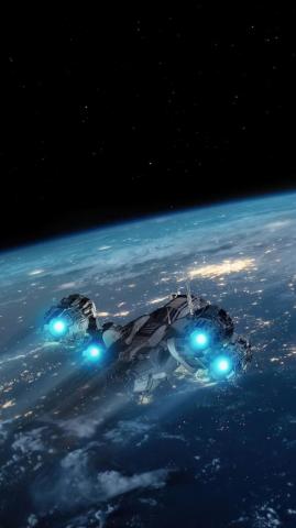 Earth Spaceship Space Planet Sci Fi Wallpaper 4k HD Pc 4380f