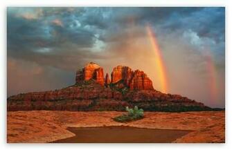 Rainbow In Arizona HD Desktop Wallpaper Widescreen High Definition
