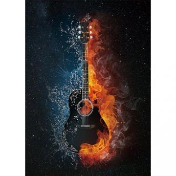 Diamond Painting Full Round Guitar Music Wallpaper Abstract