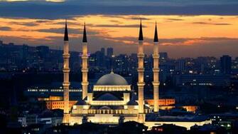 Night Kocatepe Mosque Ankara Wallpaper
