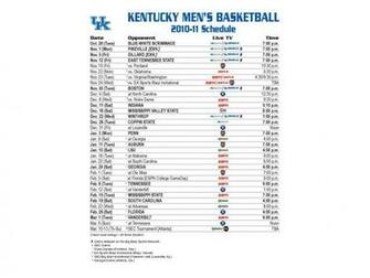 Basketball Schedule Cornett An Kentucky This