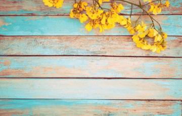 Wallpaper Flowers Spring Yellow Vintage Wood