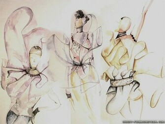 Ballet Fashion Sketches Wallpaper