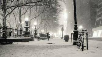Black And White Winter Snow New York City Monochrome Cities