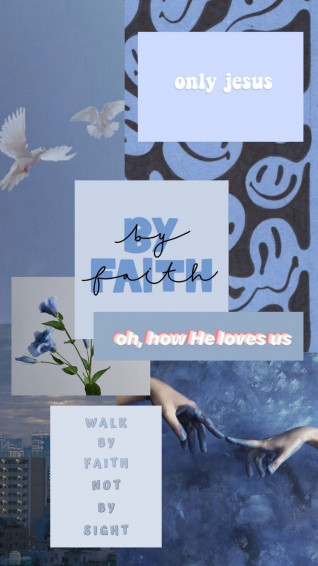 Pale Blue Christian Aesthetic Wallpaper