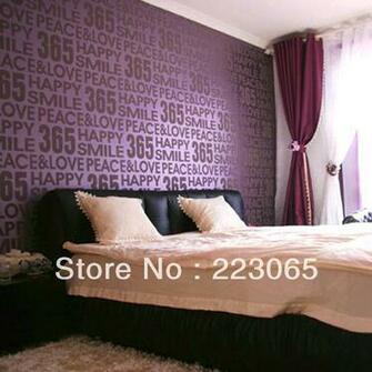 High End Stereo Flocking Wallpaper Fashion English Letters Digital