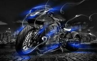 Bike Blue Neon El Tony Cars HD Wallpaper Cohan
