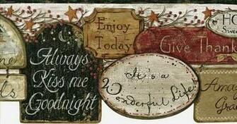 Details About Primitive Signs Wallpaper Border Fk3949b Country Kitchen