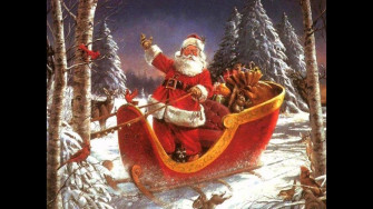 Santa Flying Wallpaper