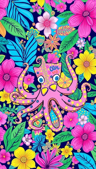 Lilly Pulitzer Octopus Wallpaper