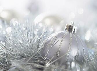 Christmas Decorations Ball Glitter Tinsel Silver Stock