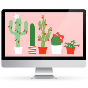 December Christmas Cactus Calendar Wallpaper Sarah Hearts