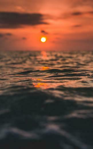 Wallpaper Waves Sun Sunset Water Surface