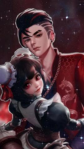 Chou X Angela In Ilustrasi Karakter Seni Anime