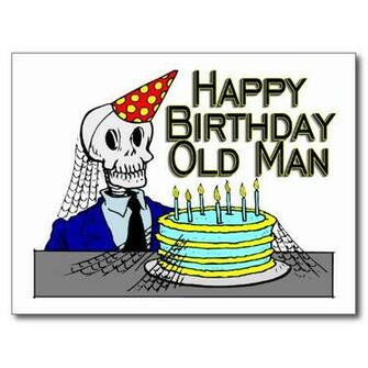 Happy BirtHDay Spider Web Old Man Postcard