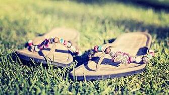 Pair Of Flip Flops In The Grass Wallpaper55 Best Wallpaper
