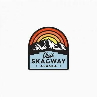Logo Design Featuring The Mountains Northern Lights Rainbow Or Sun
