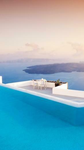 Santorini Pool iPhone Wallpaper