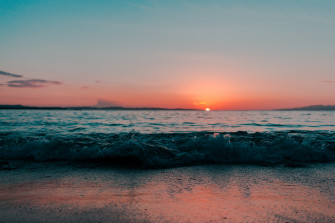 Sea Shore Ocean During Sunset Wallpaper HD Nature 4k