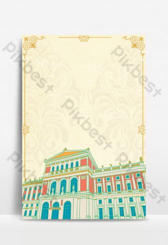 Austrian Travel Retro Style Poster Background Image Background