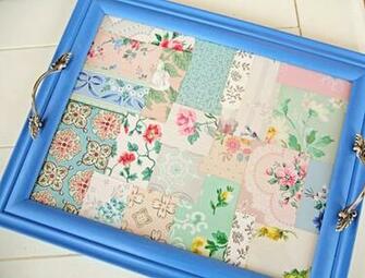 Diy Vintage Wallpaper Tray My So Called Crafty Life