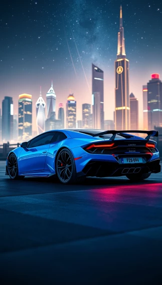 Neon Blue Lamborghini Wallpaper