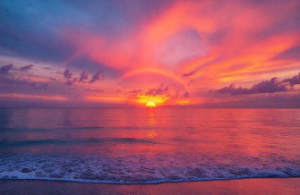 Sunset Ocean Rainbow Wallpaper
