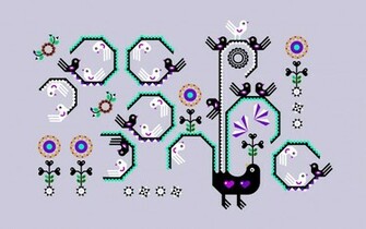 Wallpaper Zune Originals Birds Drawing Ornament Style
