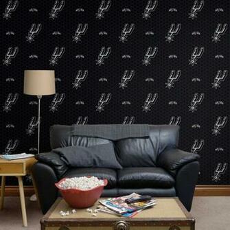 San Antonio Spurs Logo Pattern Black Officially Licensed
