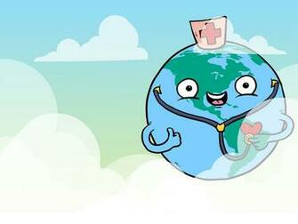 World Health Day Background Blue Green Medical
