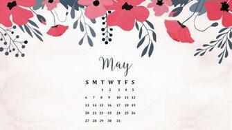 May Floral Calendar Wallpaper In