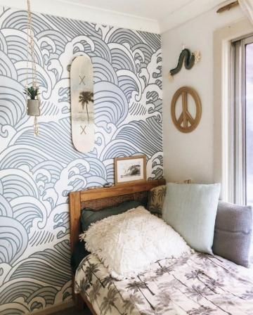 Bombora Mural Beachy Room Ocean Themed Bedroom Wallpaper