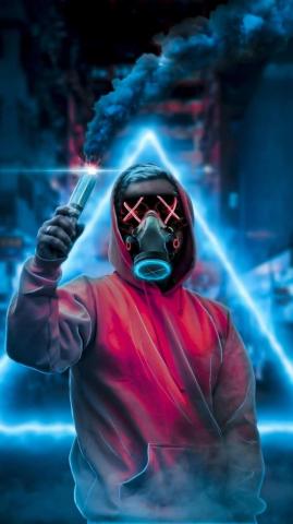 Mask Guy Smoke Mobile Wallpaper Joker iPhone Cool