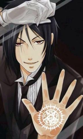 Anime Trap Phone Wallpaper Behind Glass Lock Sebastian