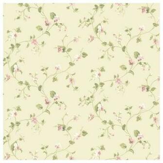 York Sure Strip Cream Waverly Sweet Violets Trail Wallpaper Country