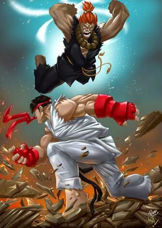Akuma Vs Ryu By Artnerdx