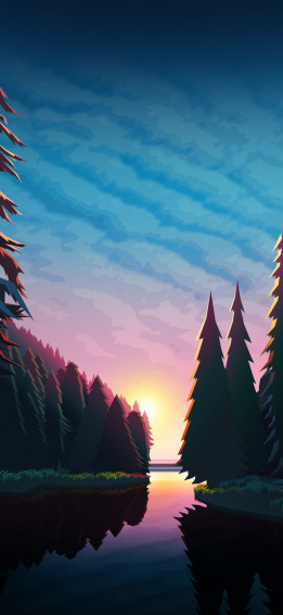 Sundown Landscape Minimalist iPhone Xs X HD Wallpaper