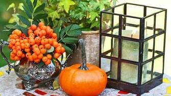 Table Light Lantern Candle Centeriece Autumn Silver Wonderful