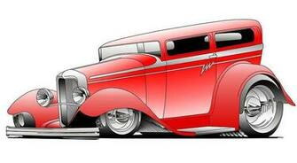 Hot Rod Clip Art Red Digital Fine Print