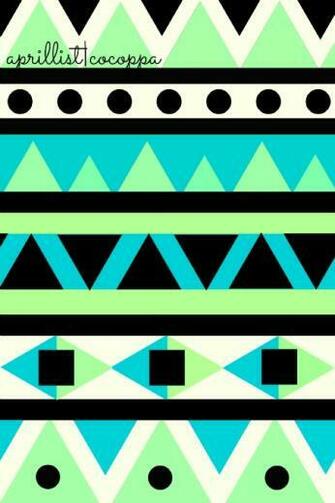 Blue And Green Aztec iPhone Wallpaper Tribal Design