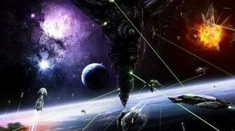 1080p Space Battle Wallpaper HD Desktop Cool Image